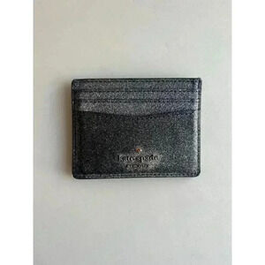 Kate‎ Spade Silver Glitter Card Holder Wallet 4”x3”